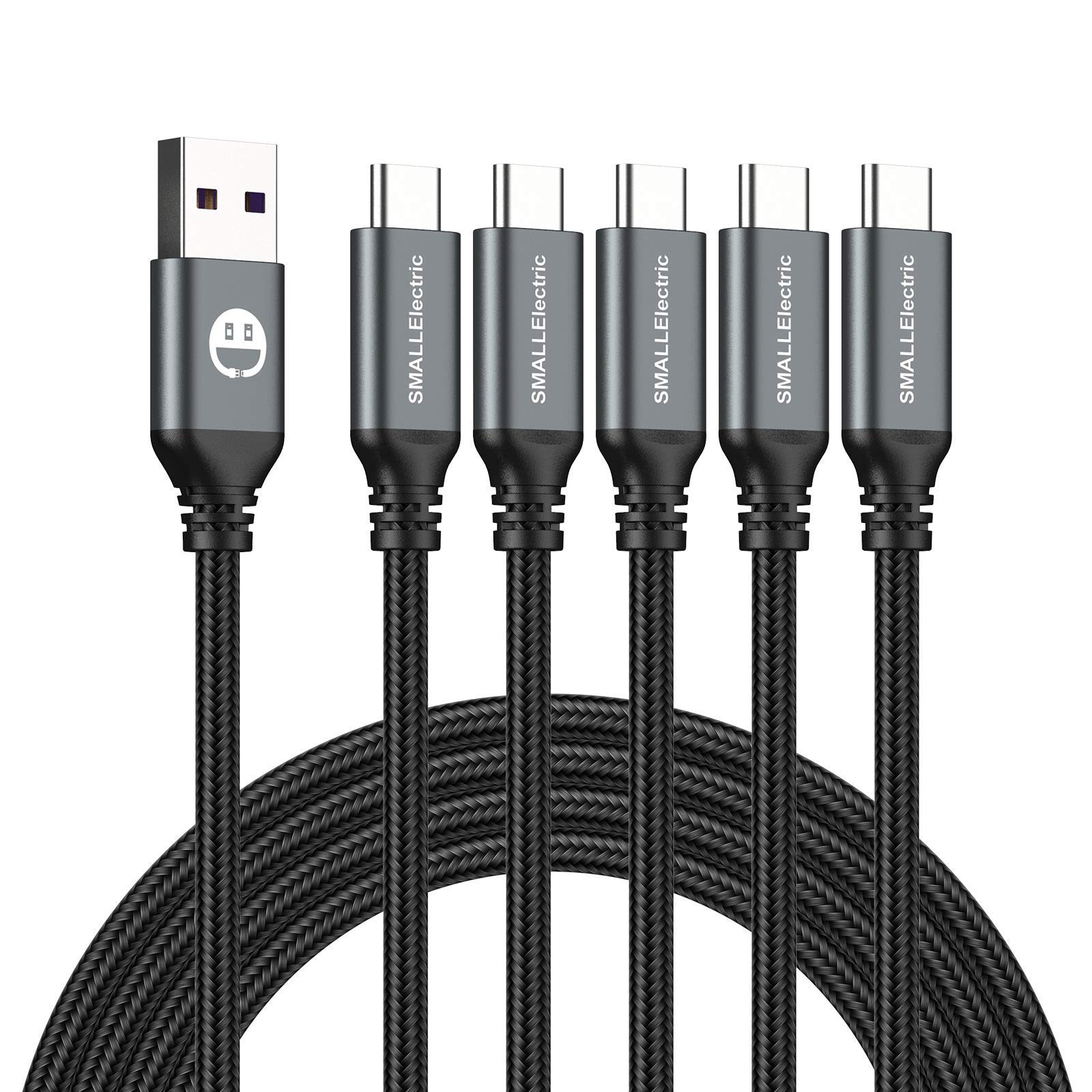 USB Type-C to A Cable 5pack 6ft Braided Fast Charging 3A Quick Charger Cord, 6 F gallery