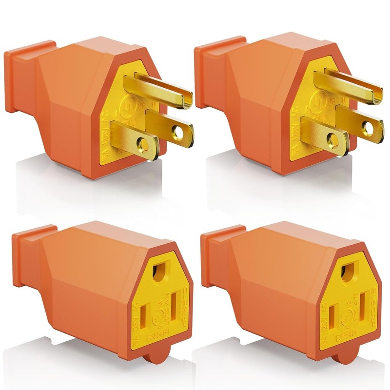 Replacement Plug & Connector Set - 2 Pole 3 Wire, Easy Assembly, Orange Brass gallery