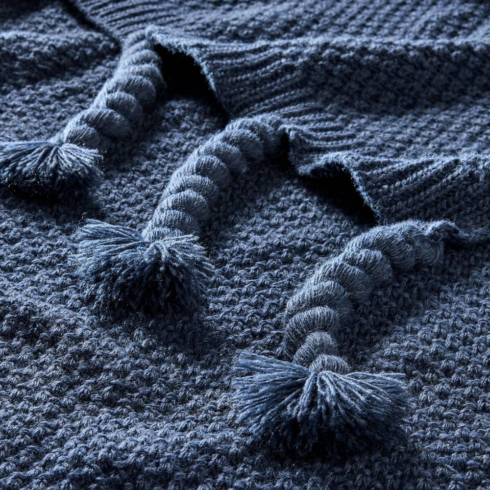 Knit Throw Blanket Blue - Hearth & Hand with Magnolia gallery