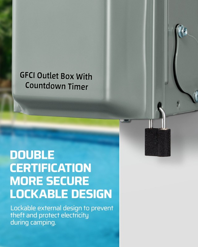DEWENWILS 20A Outdoor Timer Outlet Box GFCI Weatherproof 2500W gallery