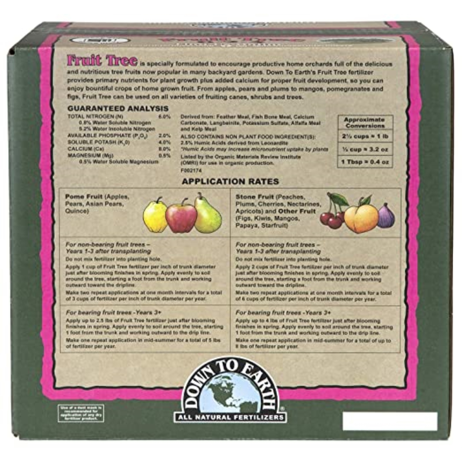 Down to Earth Organic Fruit Tree Fertilizer Mix 6-2-4, 15lb gallery