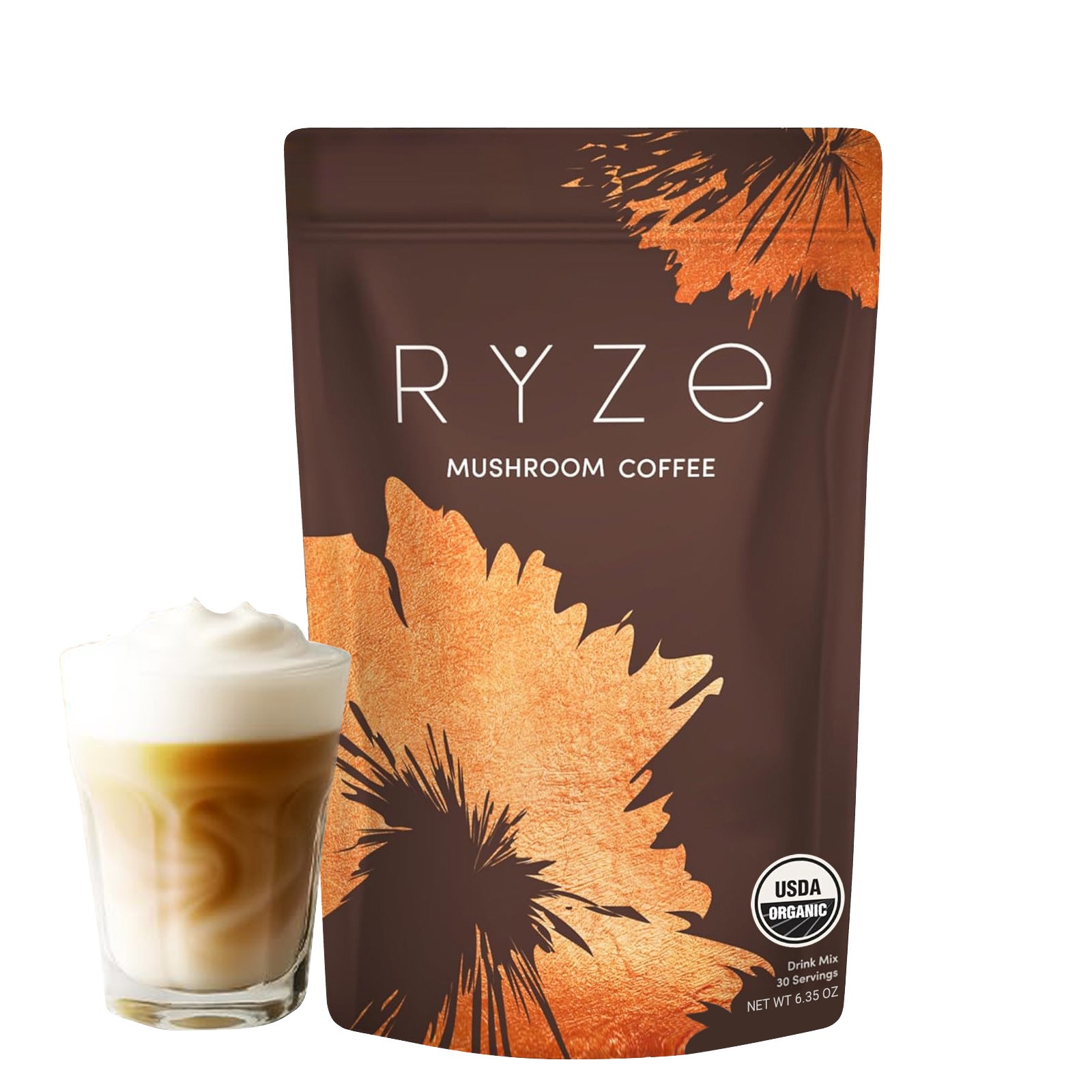 New Ryze Mushroom Coffee Organic 30 Servings Instand Coffee Free Shipping- 1Pack gallery