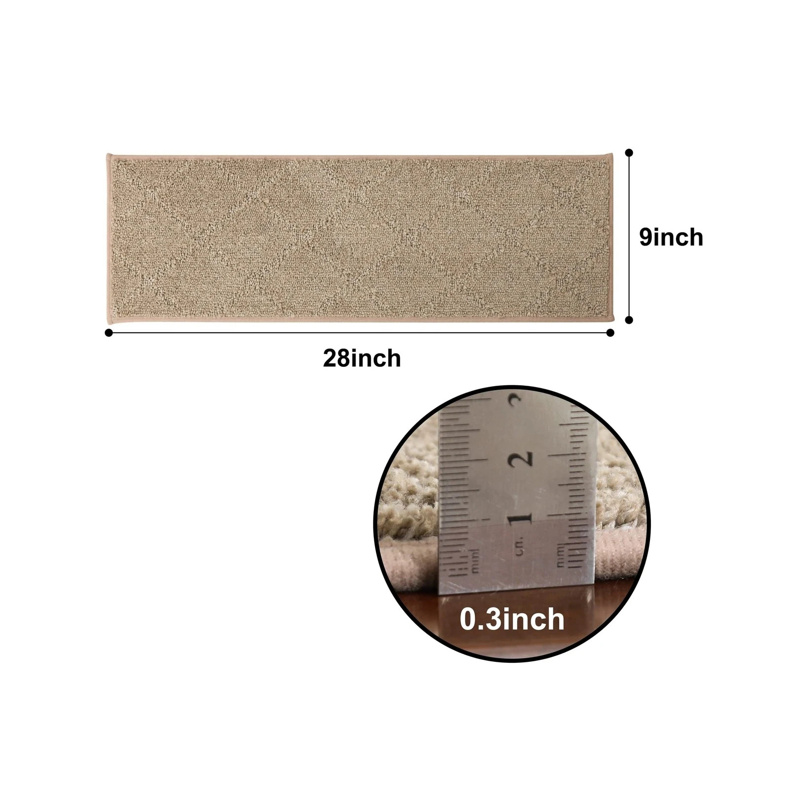 Edging Stair Treads Non-Slip Carpet Mat 28inX9in Indoor Stair Run... gallery