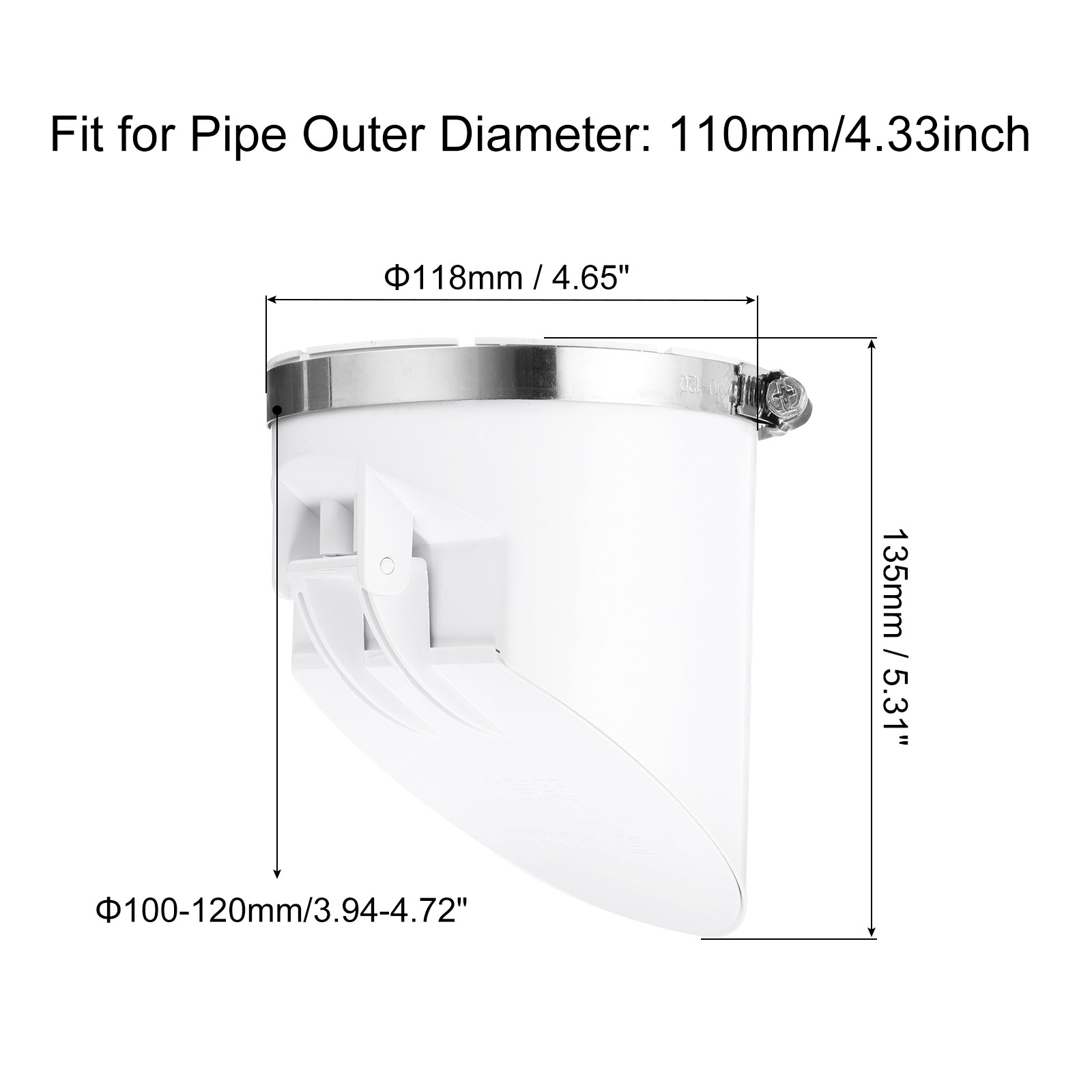 PVC Sewer Backflow Preventer Anti-Odor Core for 110mm 4.3" OD Horizontal Tube gallery