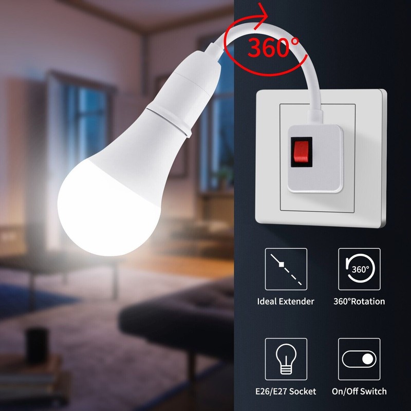 1/2/3 Pack E26 E27 LED Light Bulb Lamp Holder Flexible Extension Adapter Socket gallery