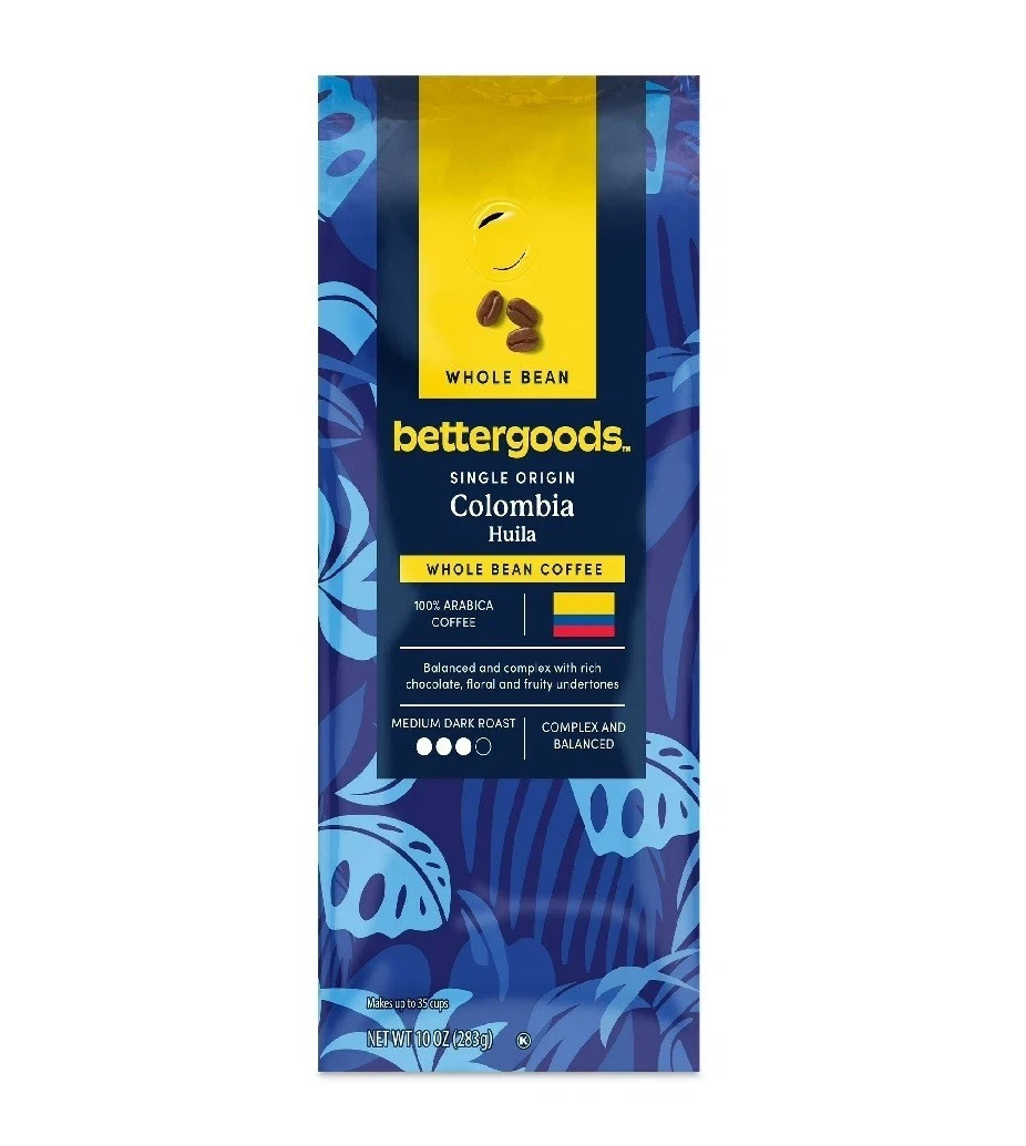 bettergoods Single Origin Colombia Whole Bean Coffee, Medium Dark Roast, 10 Oz.. gallery