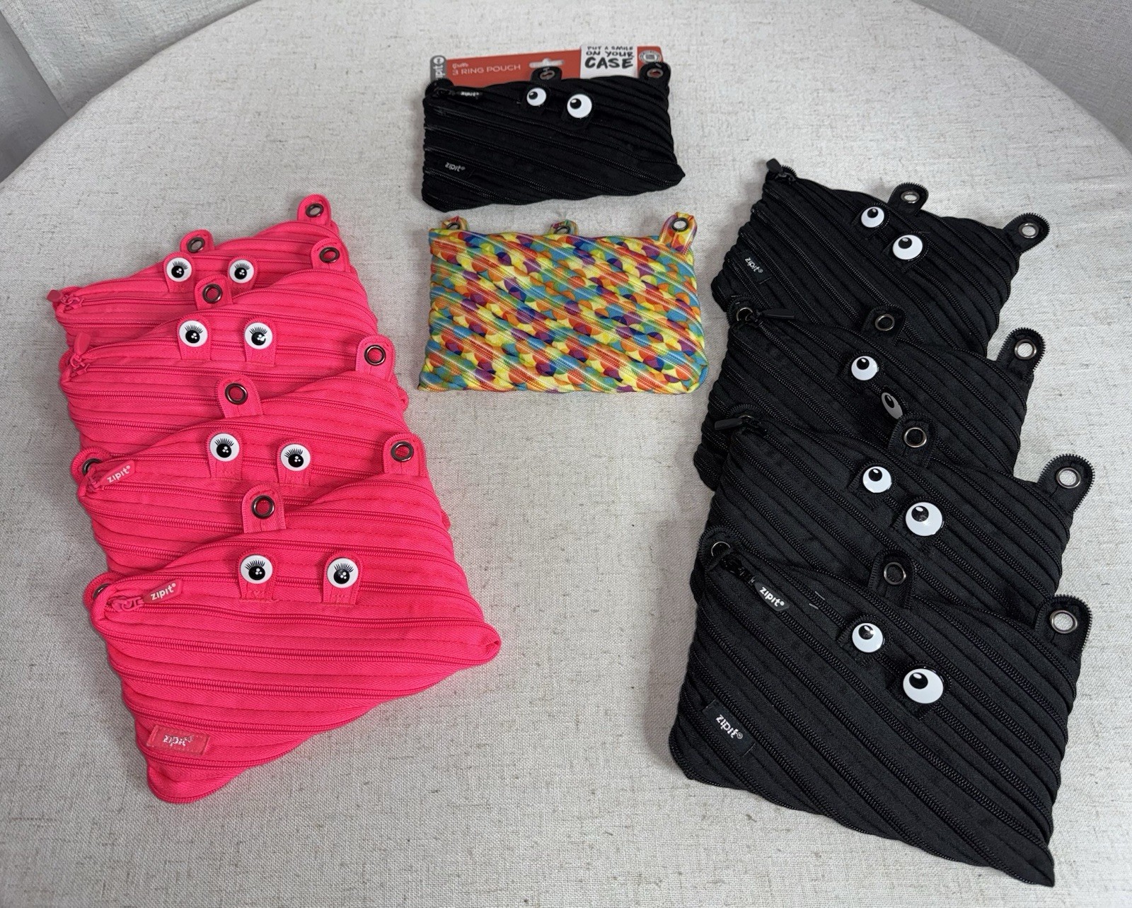 Grillz ZIPIT Monster Pencil Case 3 Ring Pouch Bag LOT 10 Teacher Fidget Zipper gallery