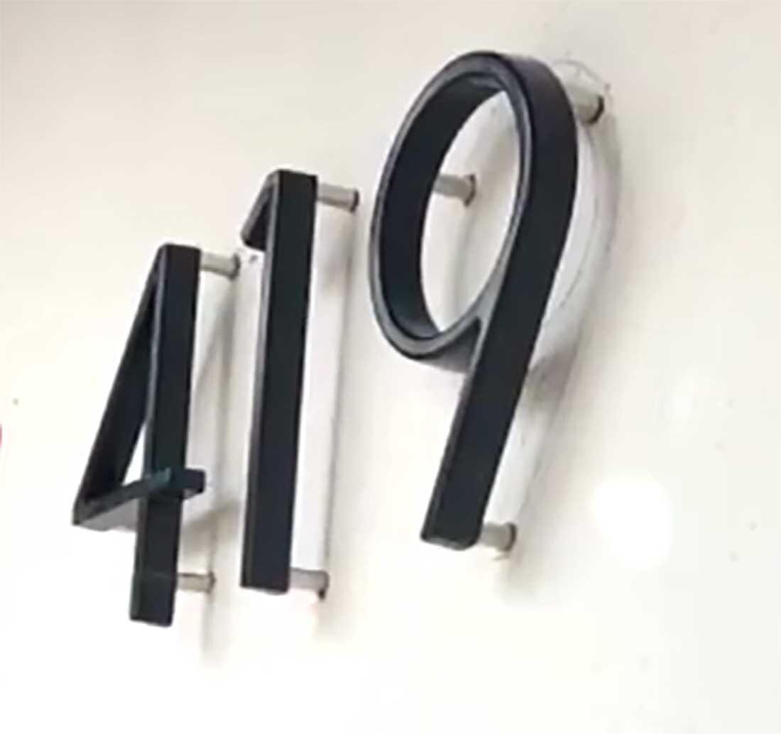 5 Inch Black Metal Numbers For House Address Outside Modern Floating Screw On gallery