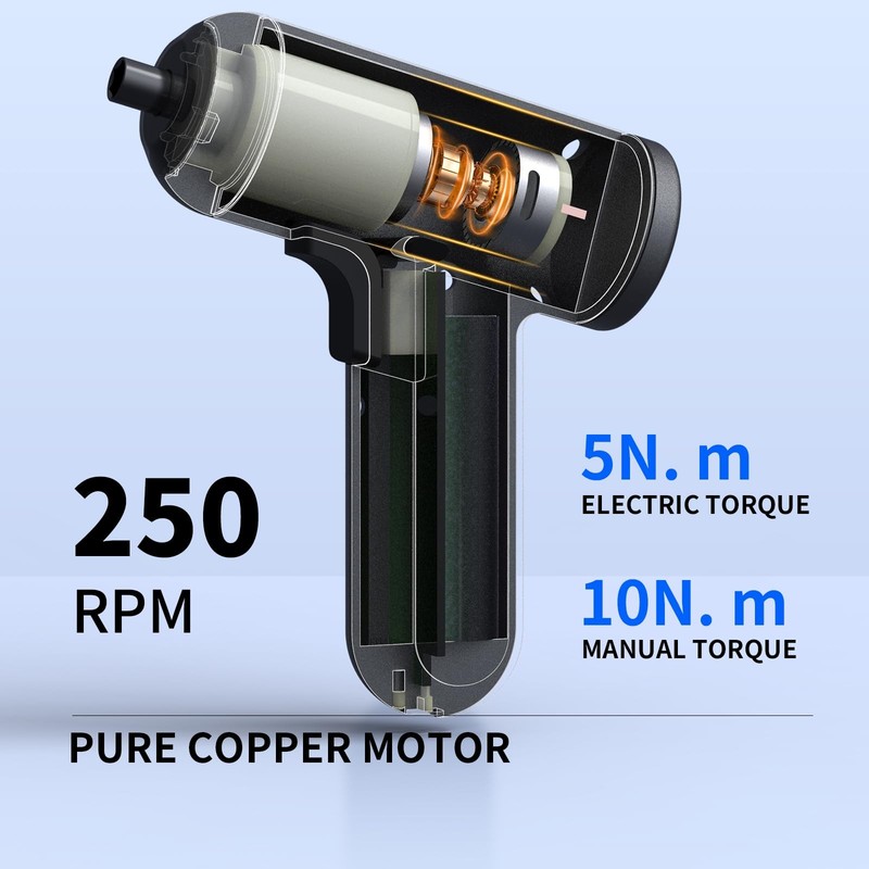 Cordless Screwdriver 4V Mini Cordless Drill Set with 1500mAh Battery, 5N.m To... gallery