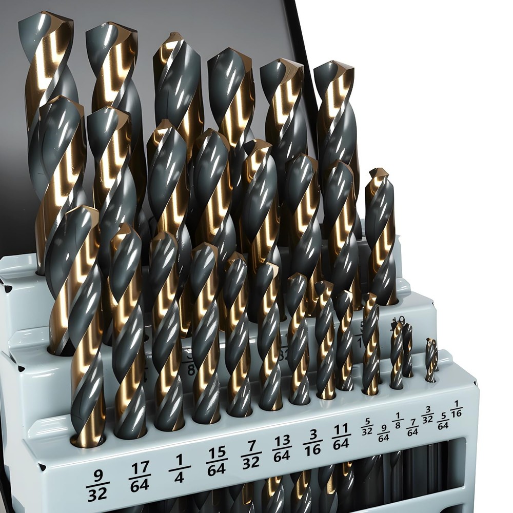 29Pcs Drill Bits High Speed Steel Carbide Twist Drill Bit Set for Hardened Metal