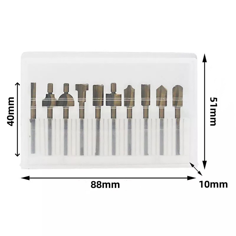 3MM Titanium Mini Hss Router Bits Trimmer Shank For Dremel Rotary Tool 10Pcs gallery