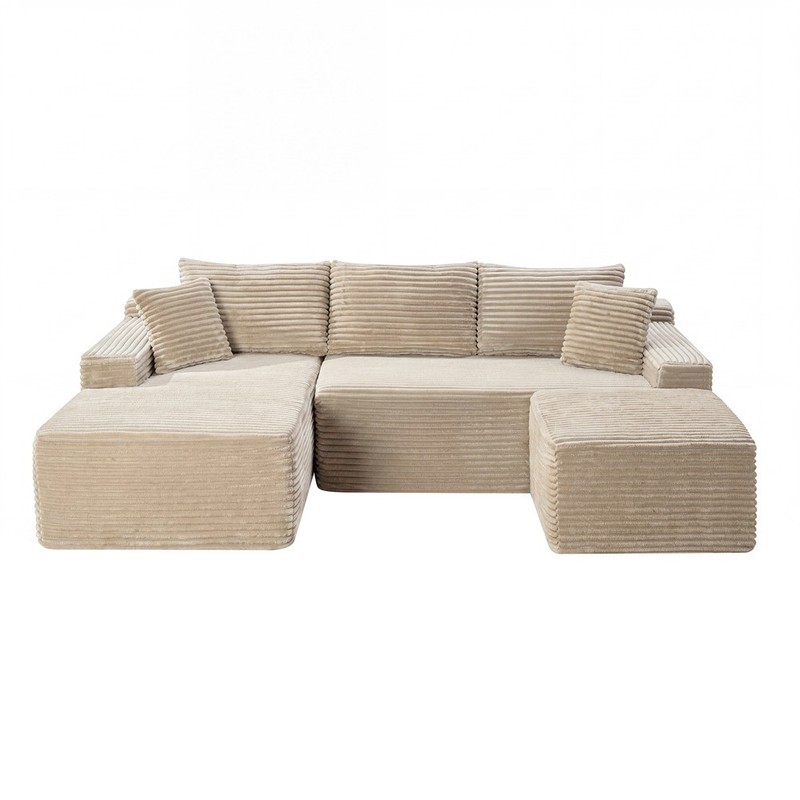 Modular Sectional Sofa with Ottoman U-Shaped 5 Seater Cloud Couch Sleeper Sofa gallery