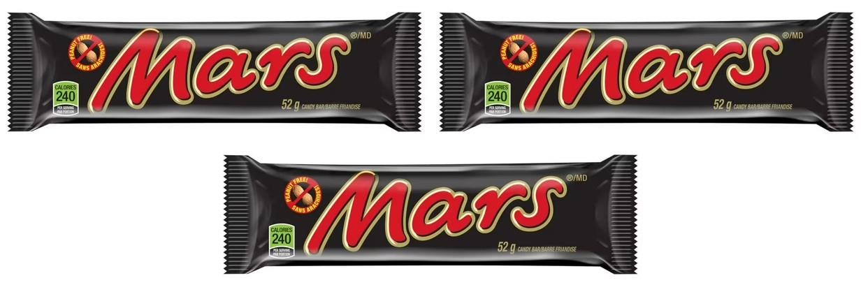 MARS, Peanut Free Chocolate Candy Bar, Full Size Bar, 52g (3 Pack) gallery