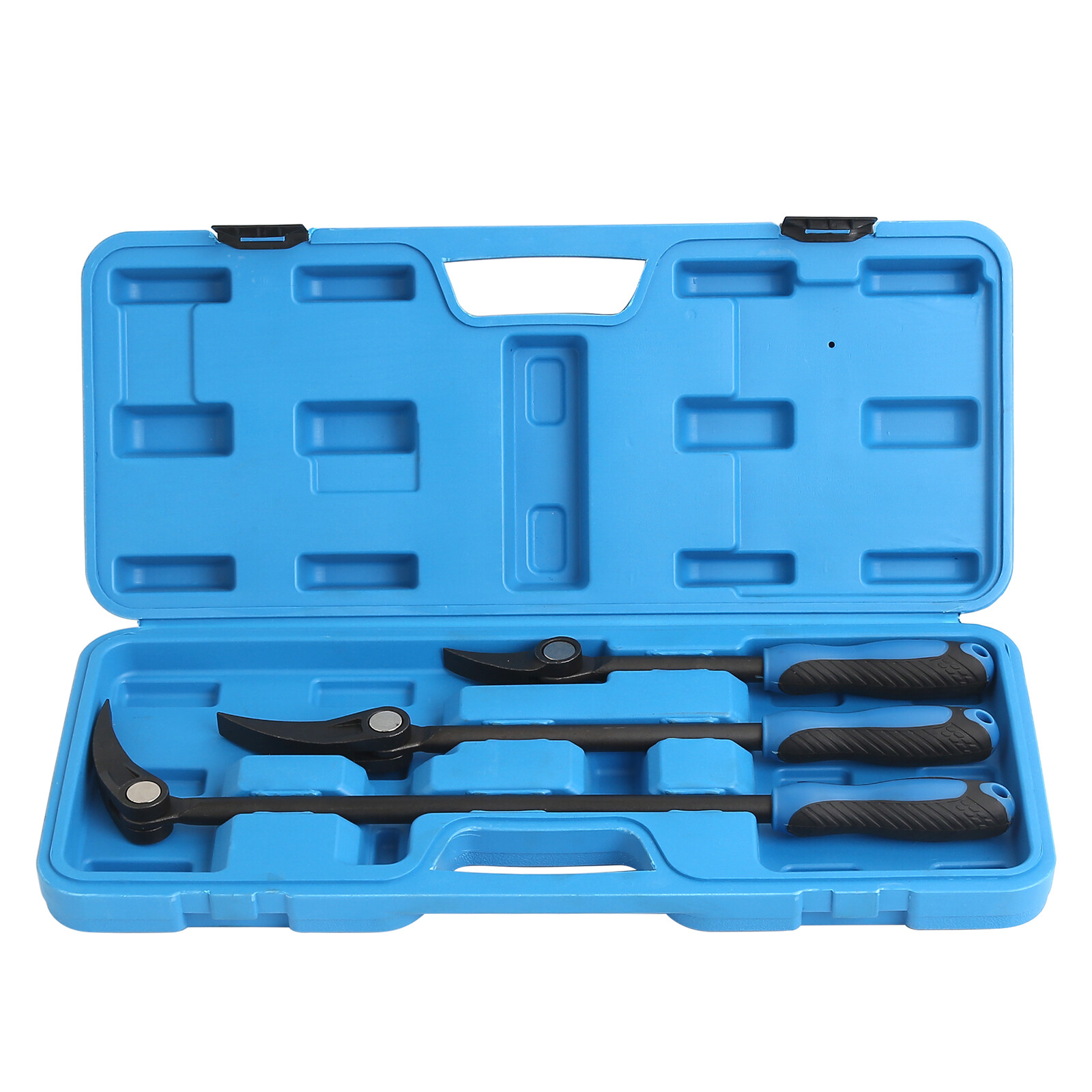 3pc 8" 12" 16" HSS Indexable Pry Bar Set, 11-Position Adjustable Angle Pry Bars gallery