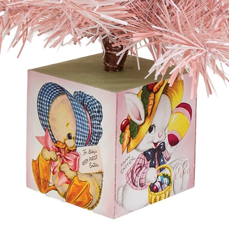 Primitive Retro Spring Easter Pink Easter Tree - 18.5" gallery