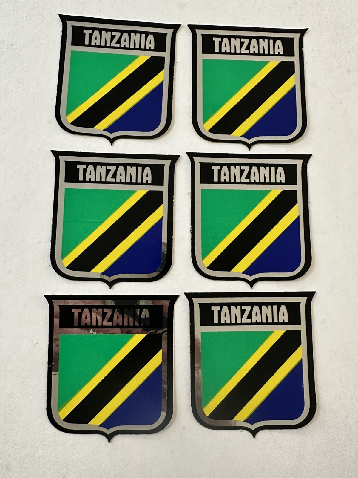 Tanzania International Flag Sticker Decal Lot Of 6 - Vintage New Old Stock - gallery