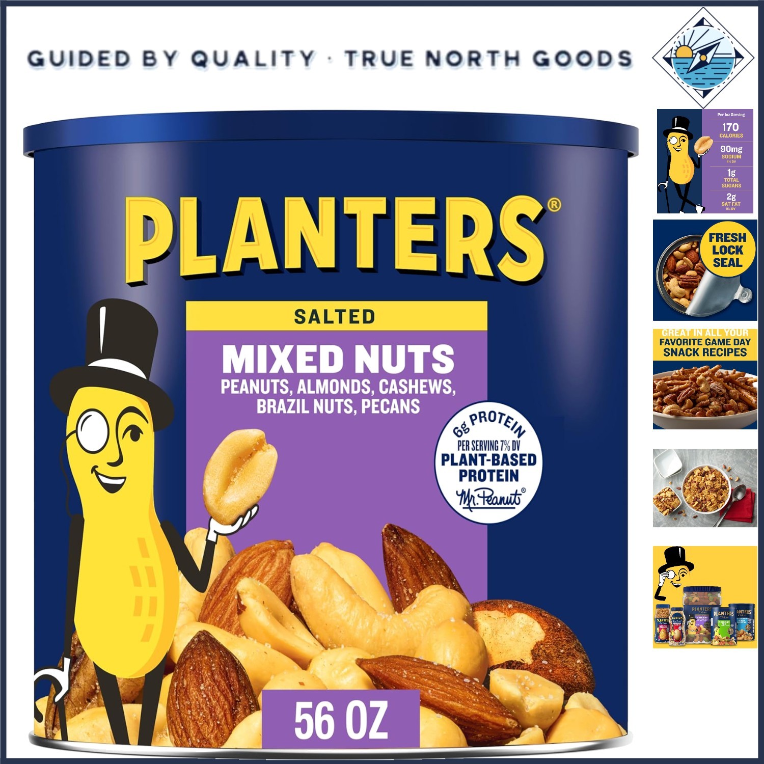 Irresistible Salted Mixed Nuts with Plant-Based Protein - 56oz Family Canister gallery