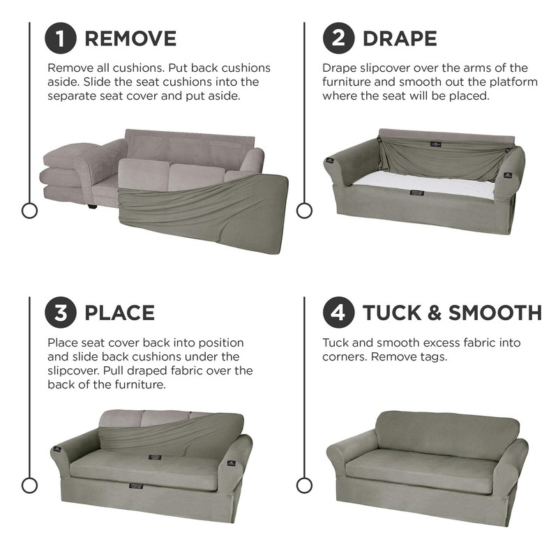Maytex Pixel Ultra Soft Stretch 2 Piece Arm Furniture Cover Dusty Olive Green gallery