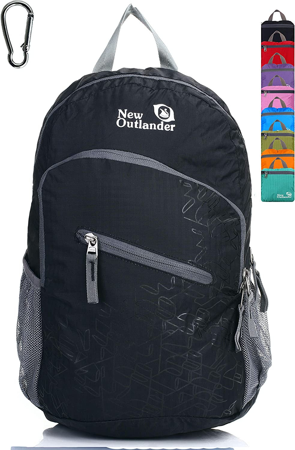 Packable Handy Lightweight Travel Hiking Backpack Daypack, Black
