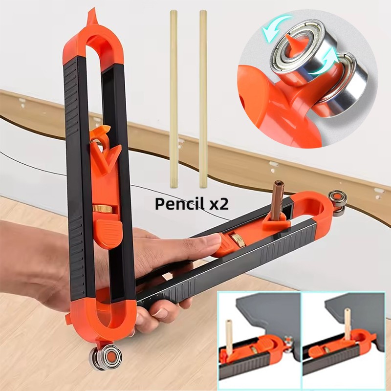 Profile Scribing Ruler Contour Gauge with Lock - Precise Scribe Tool Woodworking gallery