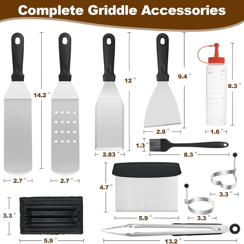 14PCS Griddle Accessories Kit, Flat Top Grill Accessories Set for Camp Chef gallery