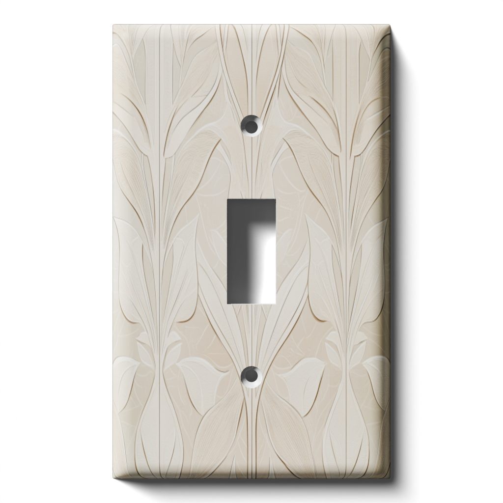 Decorative Light Switch Outlet Cover Wall Plate - Beige Art Nouveau gallery