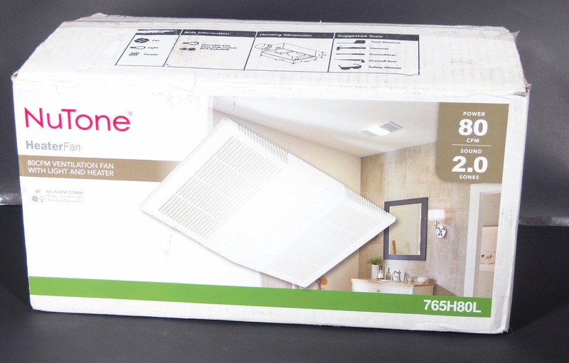 NuTone 765H80L 80 CFM Ceiling Bathroom Exhaust Fan with Light and 1300W Heater gallery