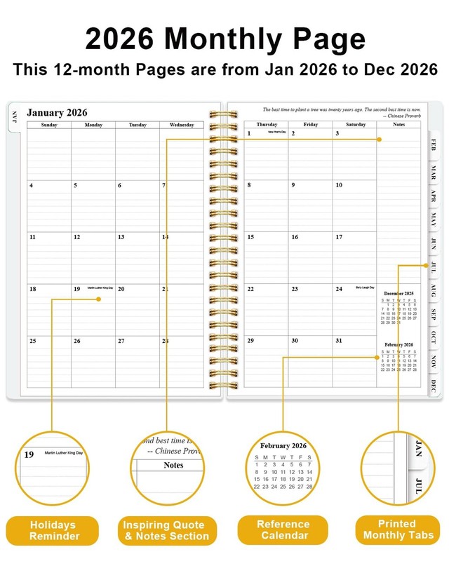 2026 Planner - Weekly and Monthly Planner Calendar from January 2026 to Decem... gallery