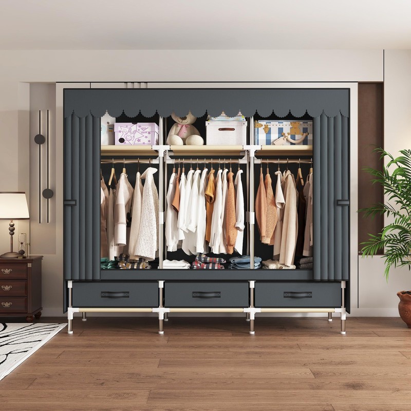 ArluKin Portable Wardrobe Closet Durable and Easy to Assemble Heavy Duty Clot... gallery