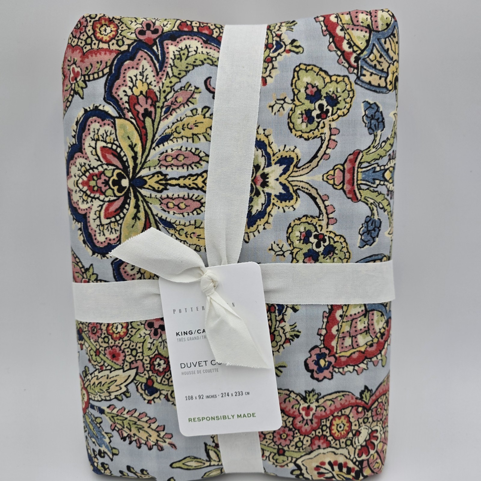 Pottery Barn Florentine Paisley Percale King Cal/King Duvet Cover New gallery
