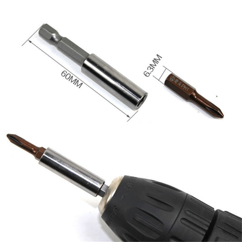 10Pcs Compact Magnetic Bit Tip Extensions Holder 1/4 Hex Shank Drive Guide US gallery