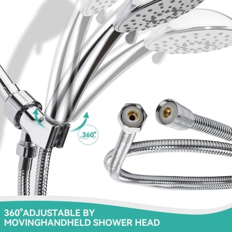 Adjustable Handheld Shower Head Holder and Hose- ABS Bracket- 360 Degree Rot... gallery