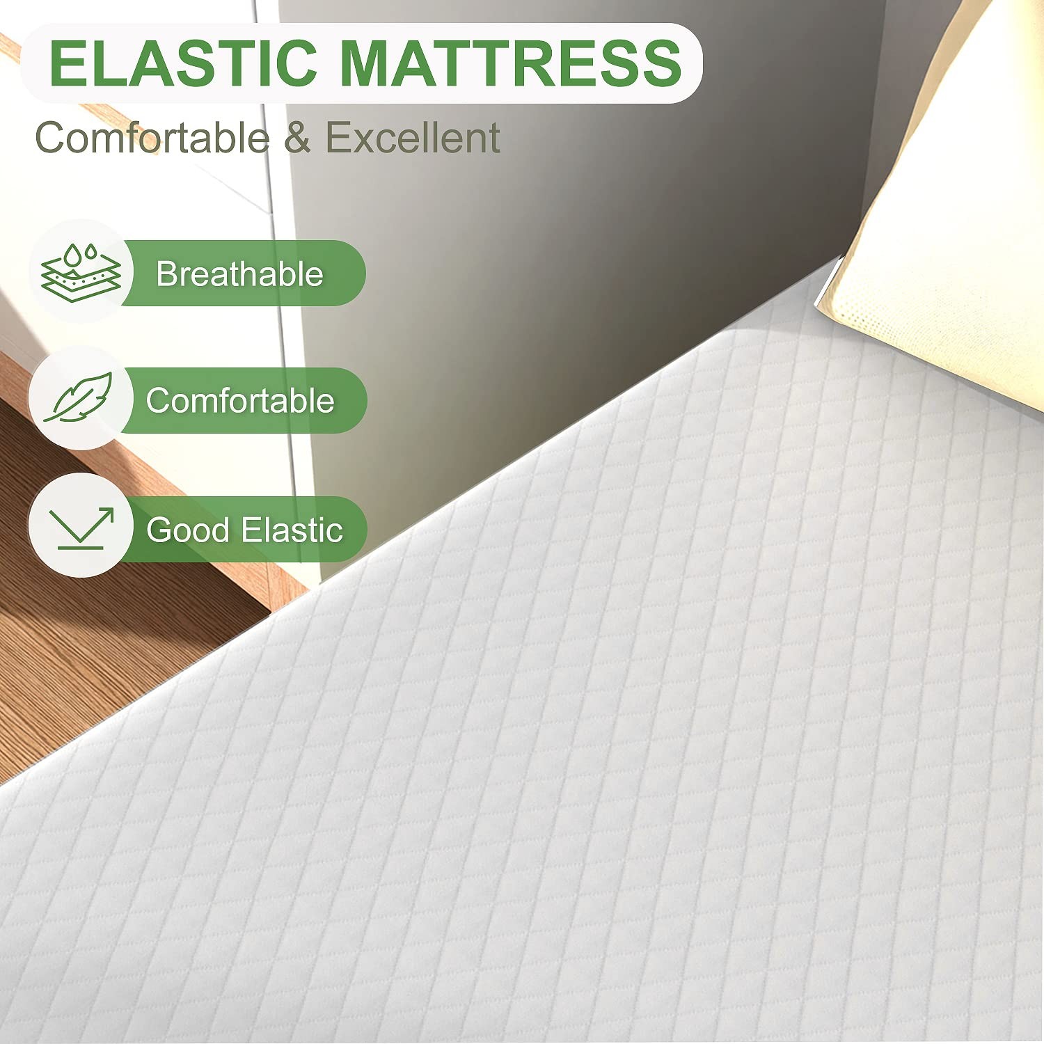 FDW | 5 Inch Twin Mattress | Medium Firm | Gel Memory Foam Twin, White gallery