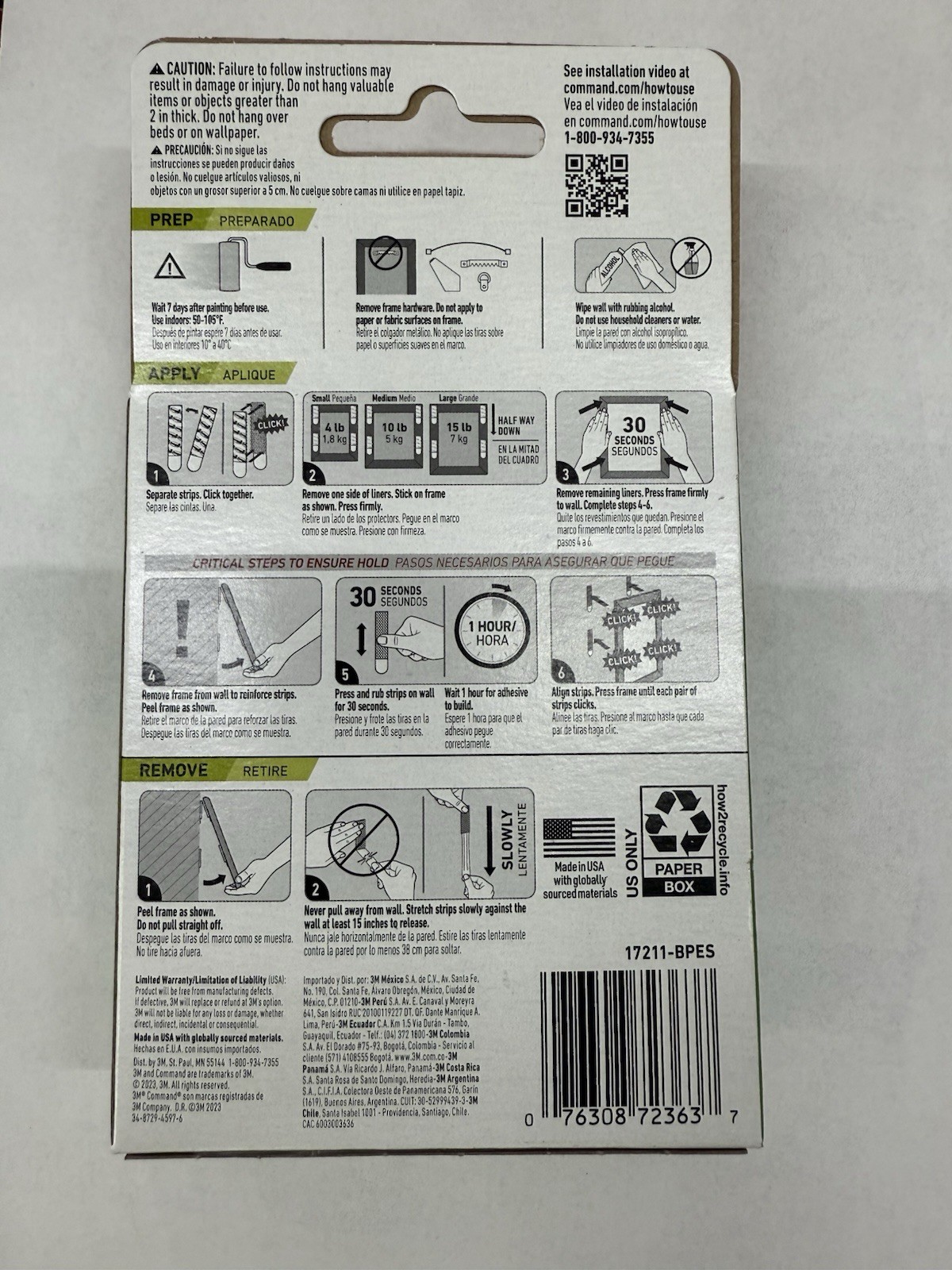 Command Brand 3M Picture Hanging Strips, Large Medium Small 18 Total *BIG PACK gallery