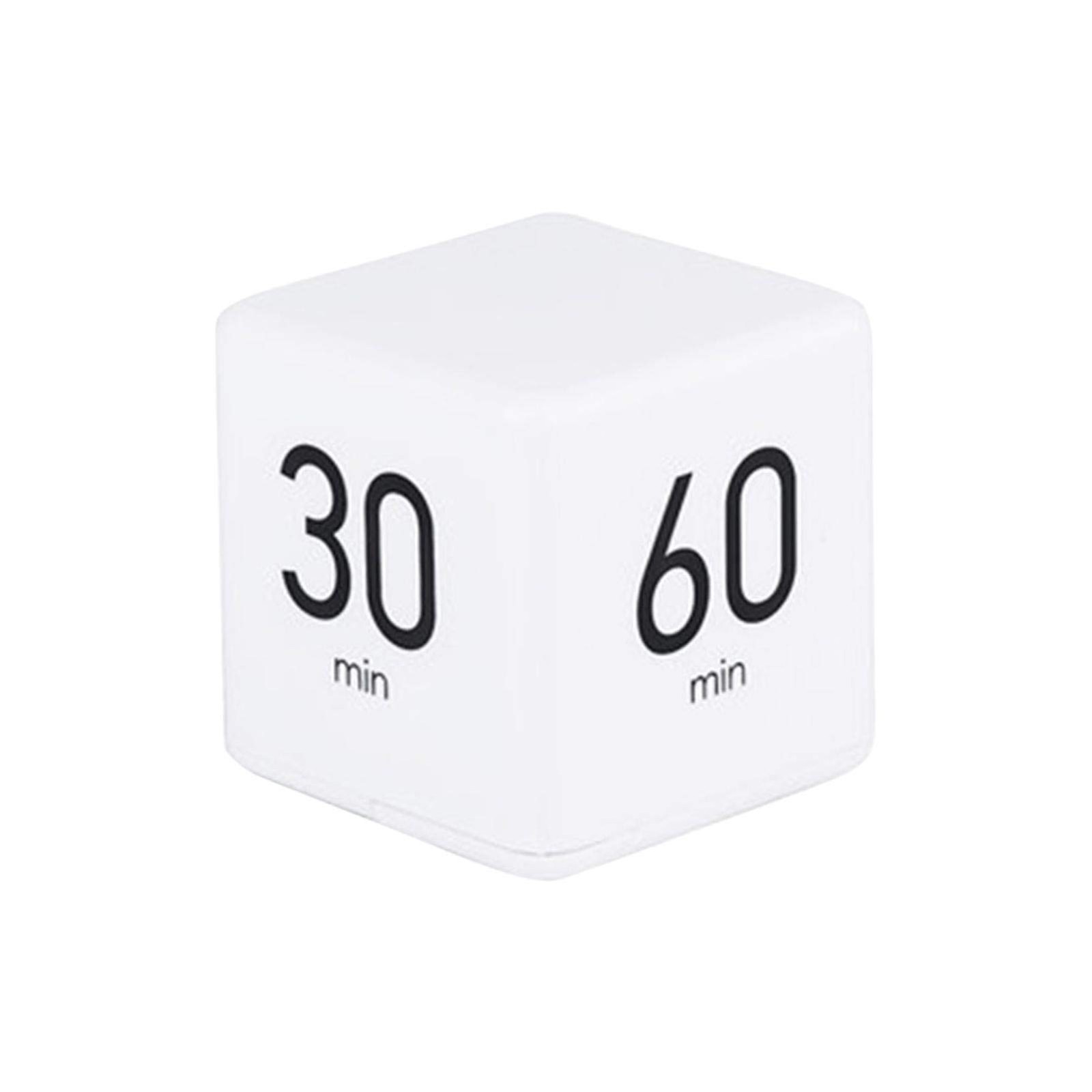 Cube Timer - 5, 15, 30 & 60 Min for Time Management (White) Kitchen & White gallery