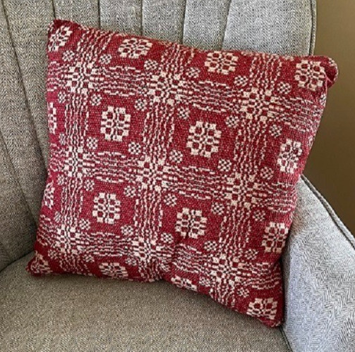 NEW PRIMITIVE FARMHOUSE PILLOW RED TAN GETTYSBURG 16" SQ Cotton FILLED Country gallery