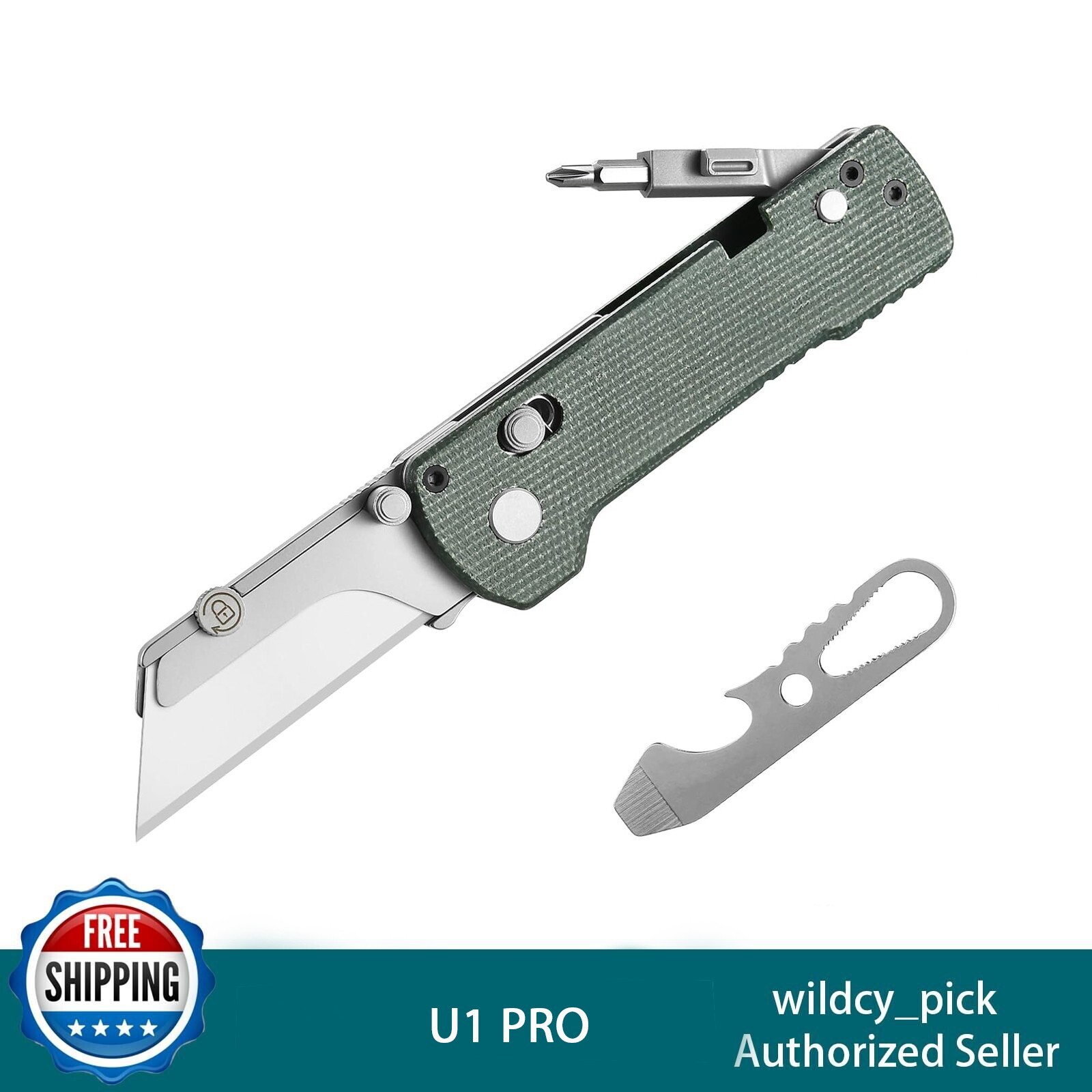 OKNIFE U1 Pro Multitool Folding Utility Knife with Folding Screwdriver Rail Lock gallery