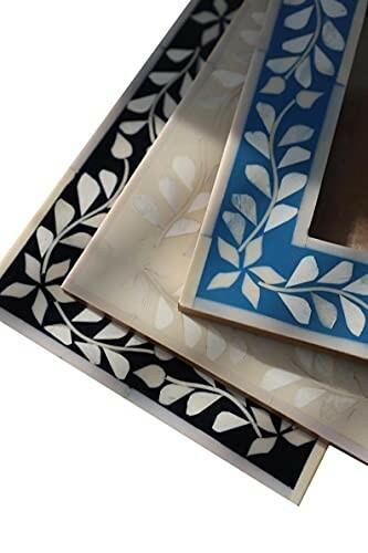 BLACK Bone Inlay Picture Frame Bundle, Set of 2, 4x6in, 5x7in gallery