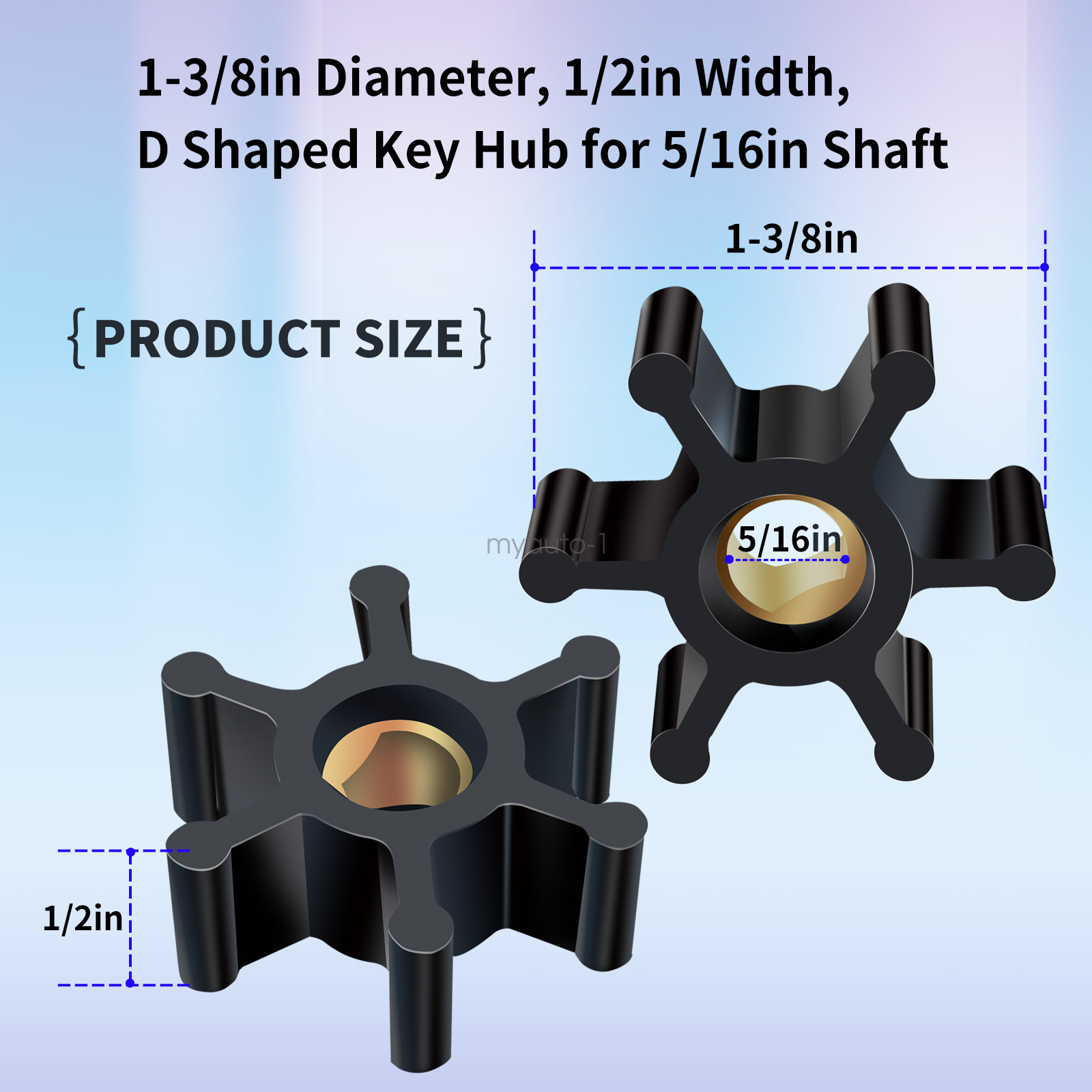 2 pack Impeller for Utility Water Transfer Pump Fits 1/10th HP & 1/12th HP gallery