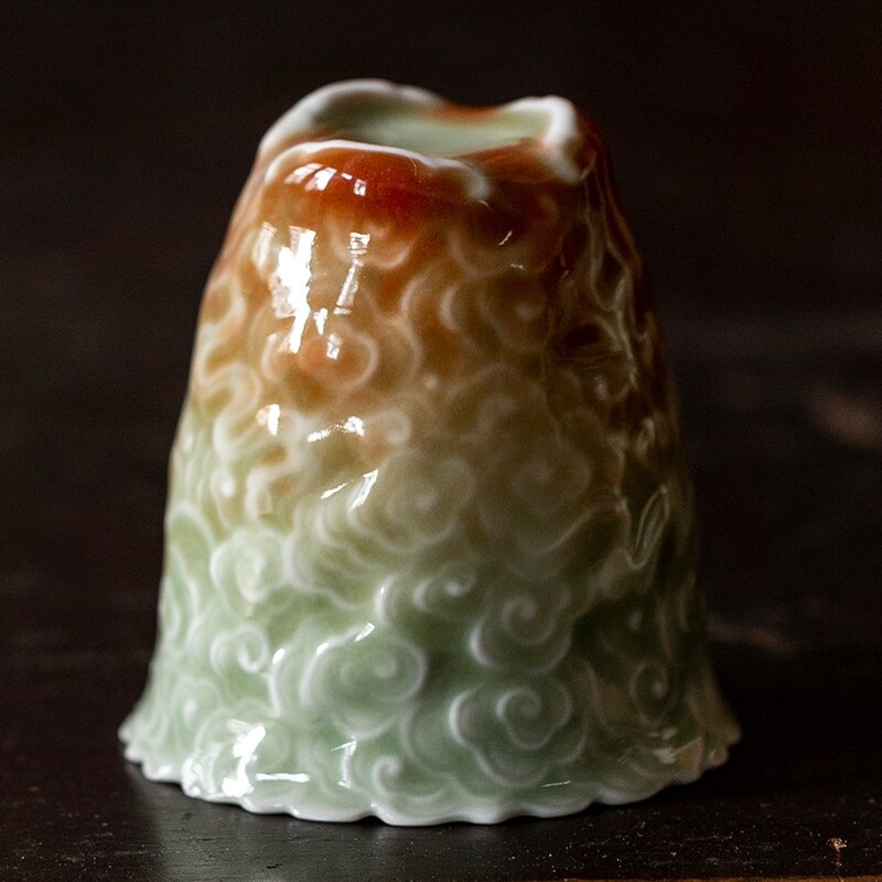 80ml Celadon Porcelain Relief Master Cup Handmade Creative Master Tea Cup China gallery