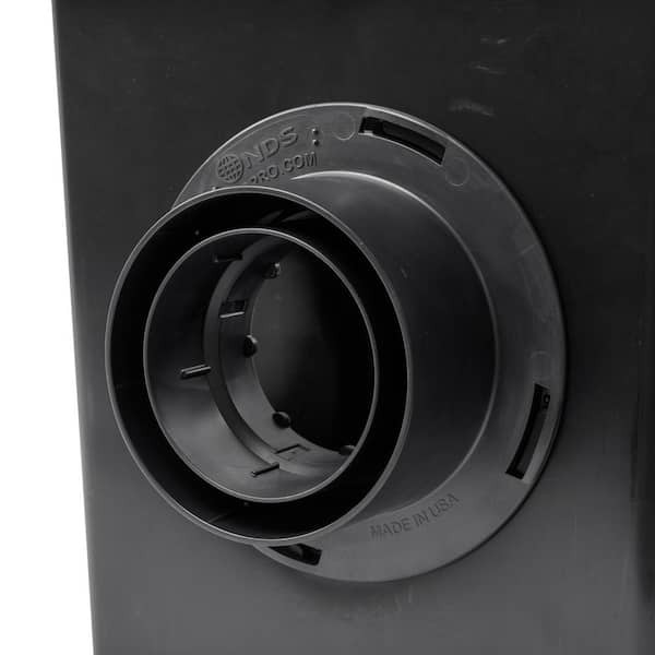 NDS 12" Square Catch Basin Drain Kit Steel Grate 2 Outlets Adapters Plug gallery