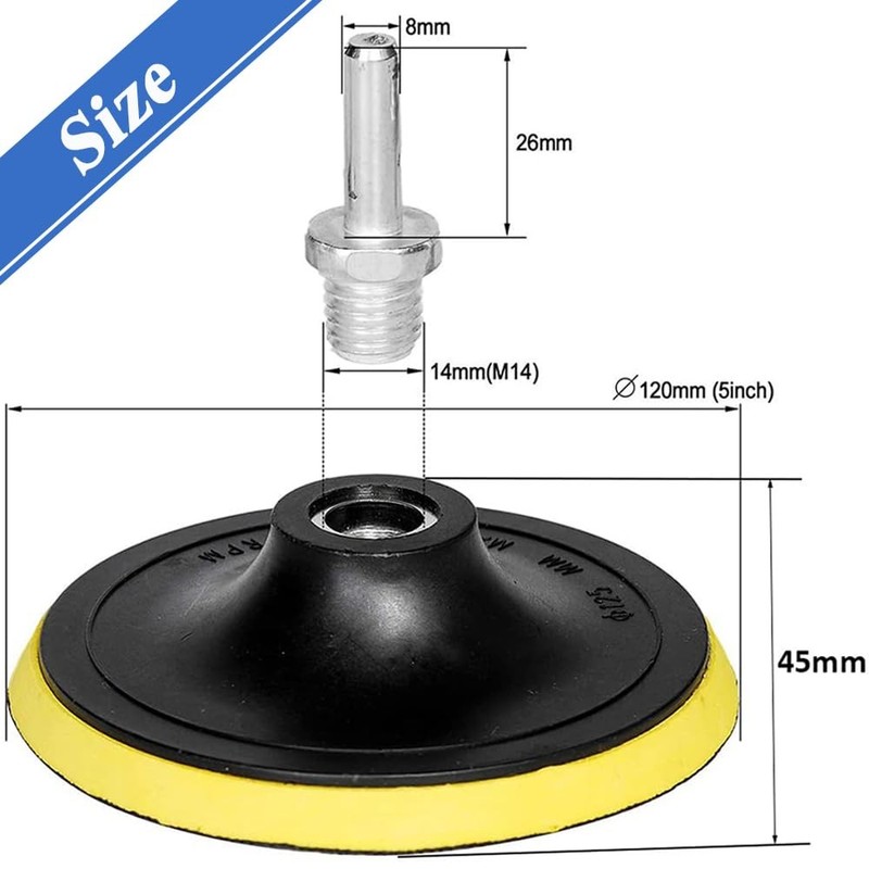 2 Pack 5 Inch Hook and Loop Backing Pad Sanding Holder Polishing Backer Plate gallery
