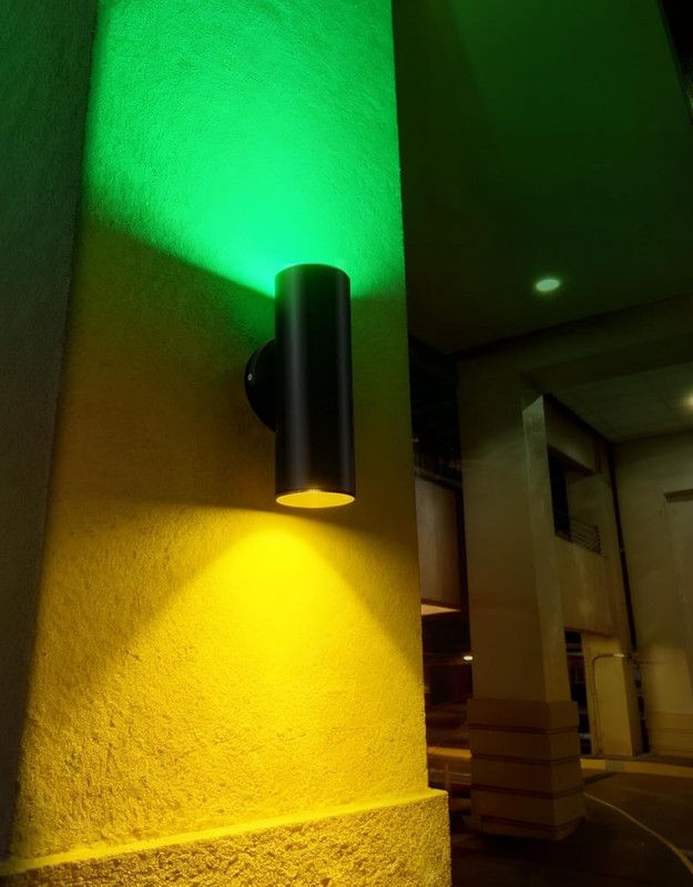Smart Up and Down Outdoor Wall Light, RGBCW Color Changing Exterior 2 Pack gallery