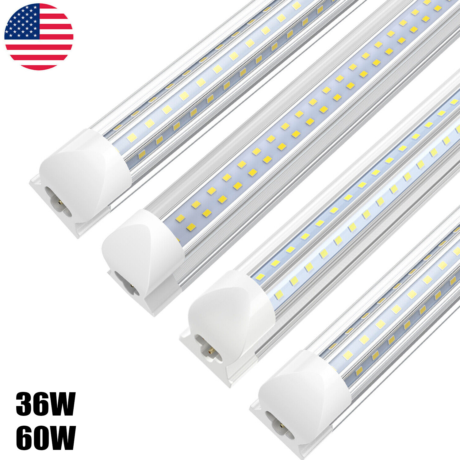 4FT T8 LED Shop Light Fixture 36W 60W LED Tube Light Bulbs 6500K Integrated US gallery