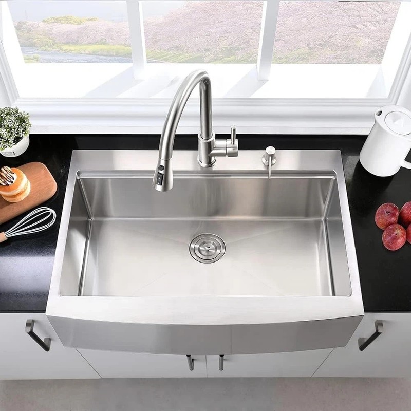 33" Multifunctional Workstation Overmount Kitchen Sink Faucet Combo gallery