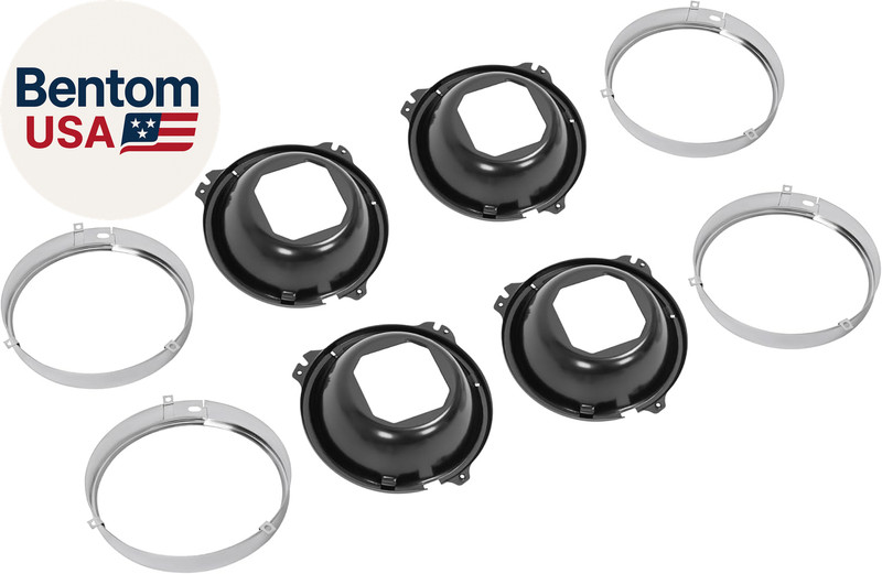 8PCS Front Headlight Molding+Headlight Bucket Compatible with 1964-1970 Chevrole gallery