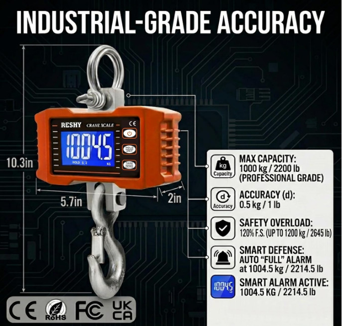 Balanza Colgante Digital CE 1000Kg para Construcción y Ganadería gallery