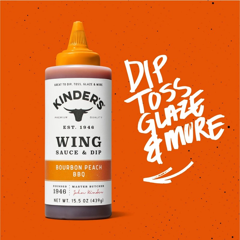 Kinder's Bourbon Peach BBQ Wing Sauce and Dip, 15.5 oz Squeeze Bottle... gallery