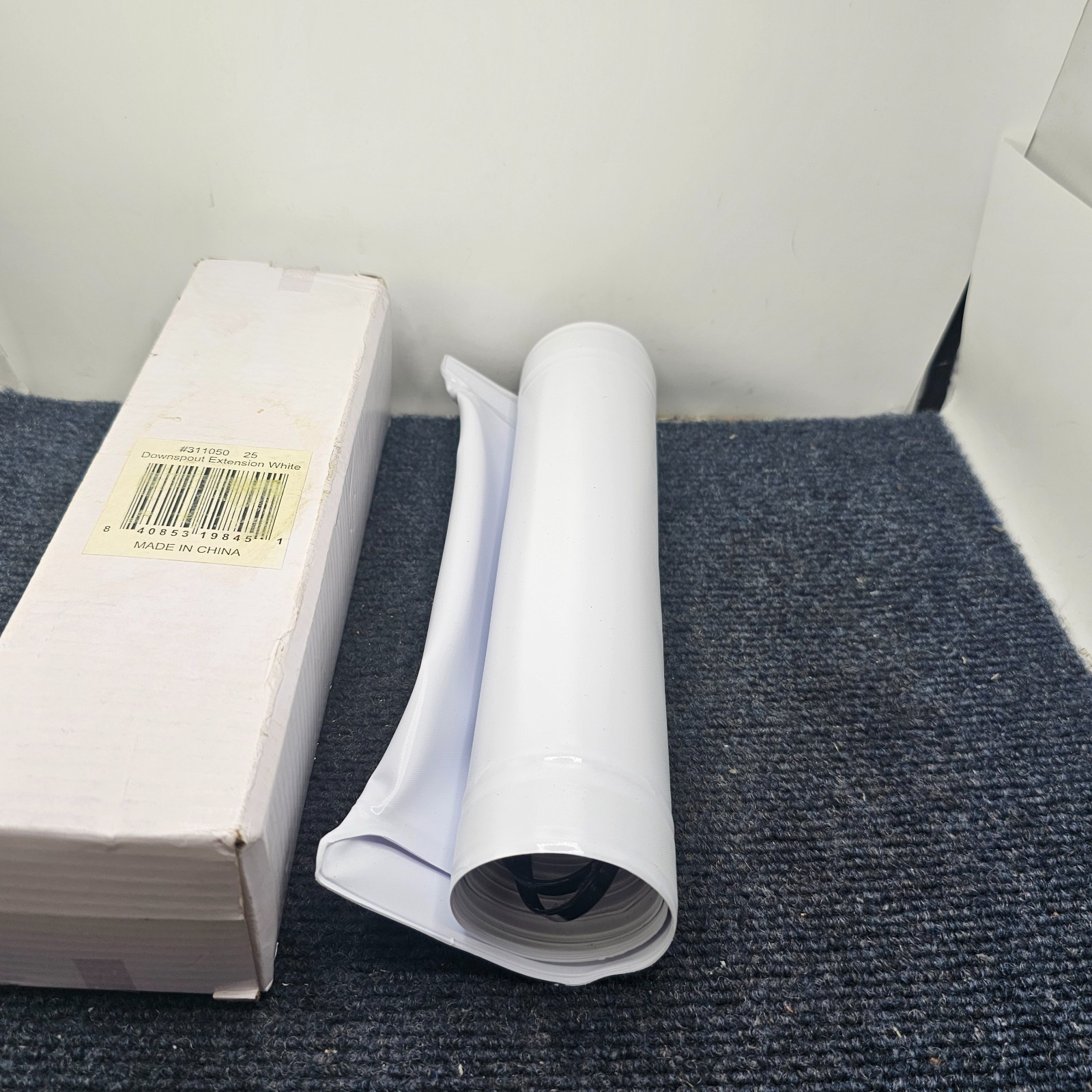 Fox Valley Traders 311050: 46" Long Vinyl Downspout Gutter/Drain Extension White gallery