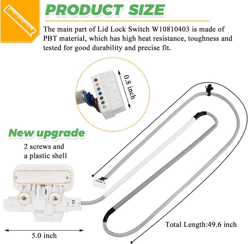 Washer Lid Lock Assembly Latch For whirlpool Cabrio W10810403 W10619844 gallery